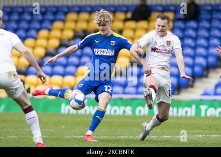 Jack Rudoni of AFC Wimbledon controls the ball during the Sky Bet League 1 match between AFC Wimbledon and Northampton Town at the Plough Lane, Wimbledon, England on 27th March 2021. (Photo by Federico Maranesi/MI News/NurPhoto) Stock Photo