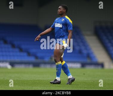 Obed Yeboah of AFC Wimbledon during FA Youth Cup Fourth Round Proper between AFC Wimbledon and Tottenham Hotspur at Plough Lane Ground on 31st March, 2021 in Wimbledon, England. (Photo by Action Foto Sport/NurPhoto) Stock Photo