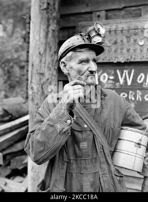 A miner from the P V & K Coal Company, Clover Mine, Lejunior, Harlan County, Kentucky. Stock Photo