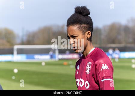 Eilsha N'Dow of Aston Villa Ladies FC during the pre-match warm-up during Barclays FA Women's Super League between Everton Women and Aston Villa Women at Walton Hall Park Stadium, Liverpool UK on 04th April 2021 (Photo by Action Foto Sport/NurPhoto) Stock Photo