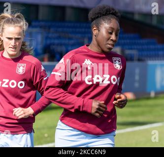 Anita Asante of Aston Villa Ladies FC during the pre-match warm-up during Barclays FA Women's Super League between Everton Women and Aston Villa Women at Walton Hall Park Stadium, Liverpool UK on 04th April 2021 (Photo by Action Foto Sport/NurPhoto) Stock Photo