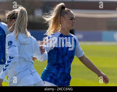 Alisha Lehmann of Everton Ladies (on Loan from West Ham United) during the pre-match warm-up during Barclays FA Women's Super League between Everton Women and Aston Villa Women at Walton Hall Park Stadium, Liverpool UK on 04th April 2021 (Photo by Action Foto Sport/NurPhoto) Stock Photo