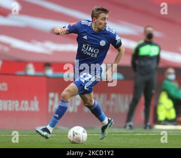 Leicester City's Timothy Castagne during Emirates FA Cup Semi-Final between Leicester City and Southampton at Wembley stadium, in London, United Kingdom, on 18th April 2021.(Photo by Action Foto Sport/NurPhoto) Stock Photo