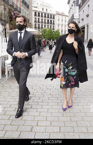 Amaia Salamanca and Rosauro Varo attends the premiere of Benjamin Britten's opera Peter Grimes at the Teatro Real in Madrid, Spain, on April 19, 2021. (Photo by Oscar Gonzalez/NurPhoto) Stock Photo