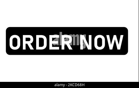 Order now icon. Metallic internet button on white background Stock ...