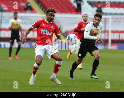 during Sky Bet League One between Charlton Athletic and Crewe Alexandra at The Valley, Woolwich, England on 27th April 2021. (Photo by Action Foto Sport/NurPhoto) Stock Photo
