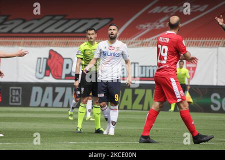 Massimo Coda of US Lecce in action during the during the Serie B match between AC Monza and US Lecce at Stadio Brianteo on May 04, 2021 in Monza, Italy (Photo by Mairo Cinquetti/NurPhoto) Stock Photo