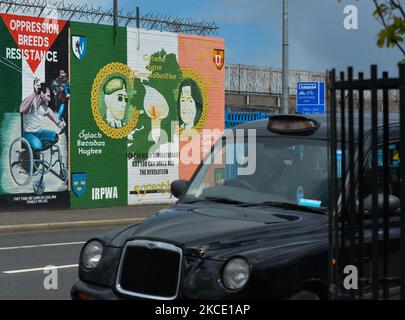 A memorial mural to Bobby Sands seen in Belfast on the day of the 40th anniversary of Bobby Sands' death. He died on May 5, 1981, at the Maze Prison Hospital, after 66 days on hunger strike, at the age of 27. Sands became the martyr to Irish Republicans. On Wednesday, 5 May 2021, in Belfast, Northern Ireland. (Photo by Artur Widak/NurPhoto) Stock Photo