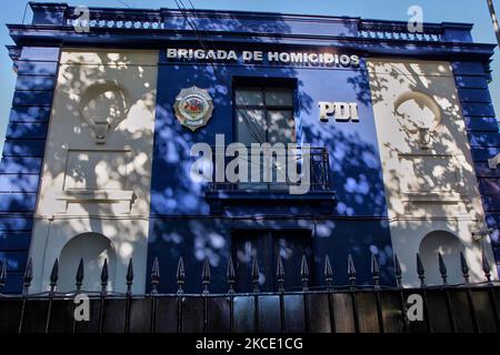 Policia de Investigaciones de Chile (Investigations Police of Chile) police station in Santiago, Chile. (Photo by Creative Touch Imaging Ltd./NurPhoto) Stock Photo