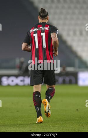 Zlatan Ibrahimovic of AC Milan during the Serie A match between Juventus FC and AC Milan at Allianz Stadium on May 09, 2021 in Turin, Italy. (Photo by Massimiliano Ferraro/NurPhoto) Stock Photo