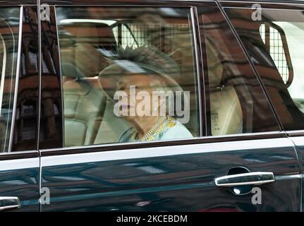 HM Queen Elizabeth II arrives at Westminster for the state opening of Parliament on Tuesday 11th May 2021. (Photo by Tejas Sandhu/MI News/NurPhoto) Stock Photo