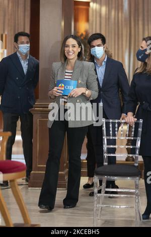 Tamara Falco during the presentation of the book 'Families without a filter: 15 questions for 15 women' during an act at the Teatro Real in Madrid May 11, 2021 Spain (Photo by Oscar Gonzalez/NurPhoto) Stock Photo