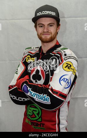 Brady Kurtz - Belle Vue Aces during the Belle Vue Aces Media Day at the National Speedway Stadium, Manchester on Thursday 13th May 2021. (Photo by Ian Charles/MI News/NurPhoto) Stock Photo