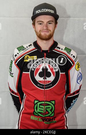 Brady Kurtz - Belle Vue Aces during the Belle Vue Aces Media Day at the National Speedway Stadium, Manchester on Thursday 13th May 2021. (Photo by Ian Charles/MI News/NurPhoto) Stock Photo