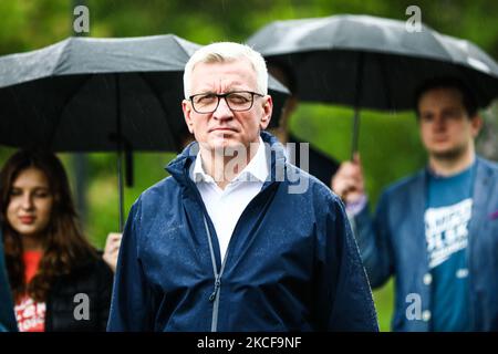 Jacek Jaskowiak, Mayor of the City of Poznan, is seen during Campus Polska Przyszlosci meeting and conference organized by the Wawel Castle in Krakow, Poland on 16 May, 2021. The week-long even called Campus Polska Przyszlosci, organized by Rafal Trzaskowski’s opposition movement Wspolna Polska, will take place at the turn of August and September in Kortow, the campus of the University of Warmia and Mazury in Olsztyn. Thousand of young people will take part in workshops, debates, concerts, theater performances and sports activities. (Photo by Beata Zawrzel/NurPhoto) Stock Photo