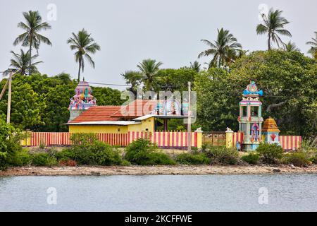 Hindu temple along the coast of Analaitivu Island in the Jaffna region of Sri Lanka. (Photo by Creative Touch Imaging Ltd./NurPhoto) Stock Photo