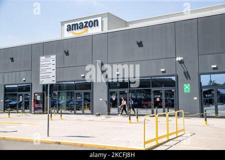 General view of Amazon Logistic Hub of Torrazza Piemonte where was organized the vaccination point inside the productive site. Amazon was the first to join the Piedmont Region's invitation to start vaccinations within companies staff and her familiar. On June 3, 2021 in Torrazza Piemonte, Turin, Italy. (Photo by Mauro Ujetto/NurPhoto) Stock Photo