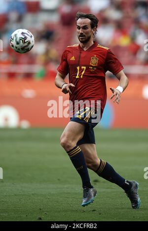 Fabian Ruiz (SSC Napoli) of Spain in action during the international friendly match between Spain and Portugal at Estadio Wanda Metropolitano on June 4, 2021 in Madrid, Spain. (Photo by Jose Breton/Pics Action/NurPhoto) Stock Photo