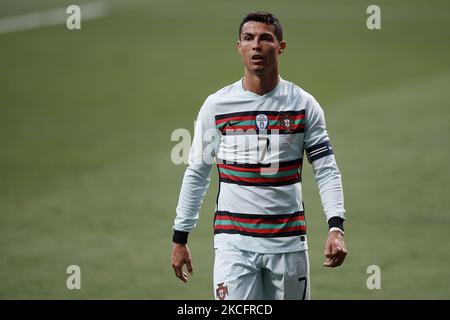 Cristiano Ronaldo (Juventus FC) of Portugal during the international friendly match between Spain and Portugal at Estadio Wanda Metropolitano on June 4, 2021 in Madrid, Spain. (Photo by Jose Breton/Pics Action/NurPhoto) Stock Photo