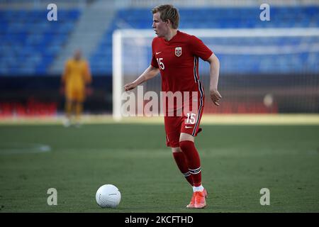 Jens Petter Hauge of AC Milan during the warm up prior to the Serie A ...