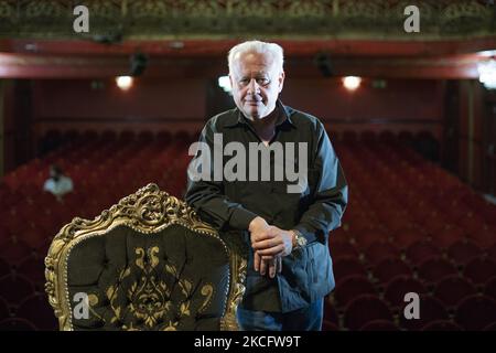 Actor Juan Echanove poses during the portrait session in Madrid, Spain on June 9, 2021. (Photo by Oscar Gonzalez/NurPhoto) Stock Photo