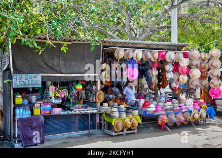 Shops along Kurikadduwan harbour in the Jaffna region of Sri Lanka. (Photo by Creative Touch Imaging Ltd./NurPhoto) Stock Photo