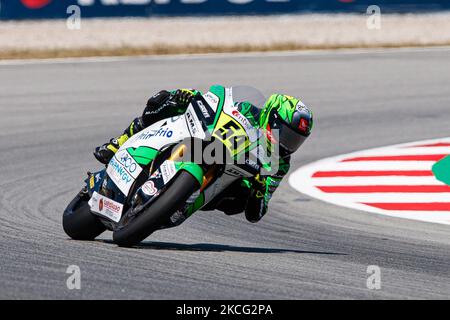 Fermin Aldeguer from Spain, rider of Boscoscuro Talent Team-Ciatti with Boscoscuro during the Moto 2 race of FIM CEV Repsol Barcelona in Circuit Barcelona-Catalunya. (Photo by DAX Images/NurPhoto) Stock Photo