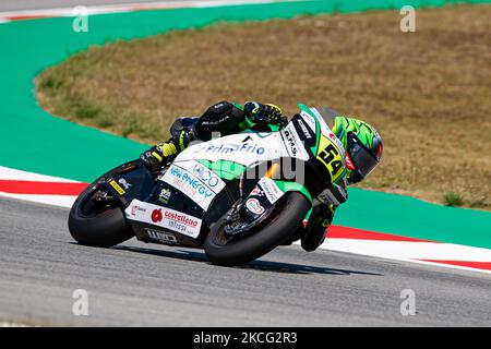 Fermin Aldeguer from Spain, rider of Boscoscuro Talent Team-Ciatti with Boscoscuro during the Moto 2 race of FIM CEV Repsol Barcelona in Circuit Barcelona-Catalunya. (Photo by DAX Images/NurPhoto) Stock Photo