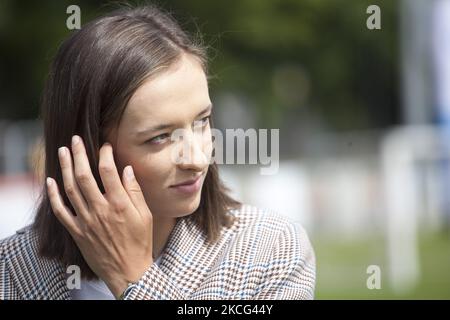 Tennis player Iga Swiatek seen in Raszyn on June 15, 2021 (Photo by Maciej Luczniewski/NurPhoto) Stock Photo