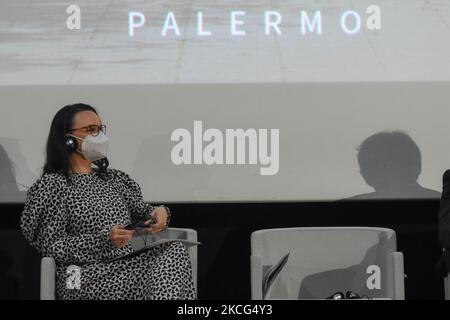 Michelle Müntefering, Deputy Minister for International Cultural Policies at the Ministry of Foreign Affairs of the Federal Government of Germany, during Kultur Ensemble in Palermo. Italy, Sicily, Palermo, June 14, 2021 (Photo by Francesco Militello Mirto/NurPhoto) Stock Photo