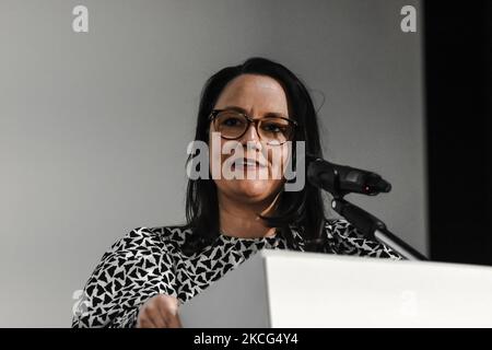 Michelle Müntefering, Deputy Minister for International Cultural Policies at the Ministry of Foreign Affairs of the Federal Government of Germany, during Kultur Ensemble in Palermo. Italy, Sicily, Palermo, June 14, 2021 (Photo by Francesco Militello Mirto/NurPhoto) Stock Photo