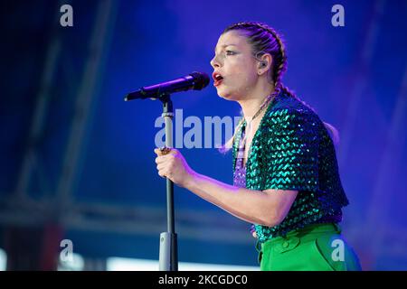 Emma Marrone performs live at Carroponte on June 23, 2021 in Milan, Italy. (Photo by Alessandro Bremec/NurPhoto) Stock Photo