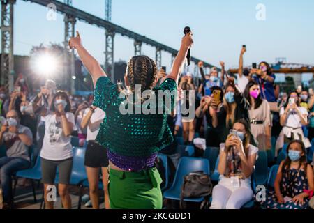 Emma Marrone performs live at Carroponte on June 23, 2021 in Milan, Italy. (Photo by Alessandro Bremec/NurPhoto) Stock Photo