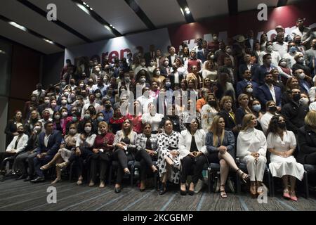 Local legislators elected and leaders of Morena party attend the inauguration meeting at the Hilton Alameda Hotel in Mexico City, Mexico, on June 24, 2021. (Photo by Cristian Leyva/NurPhoto) Stock Photo