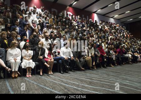 Local legislators elected and leaders of Morena party attend the inauguration meeting at the Hilton Alameda Hotel in Mexico City, Mexico, on June 24, 2021. (Photo by Cristian Leyva/NurPhoto) Stock Photo