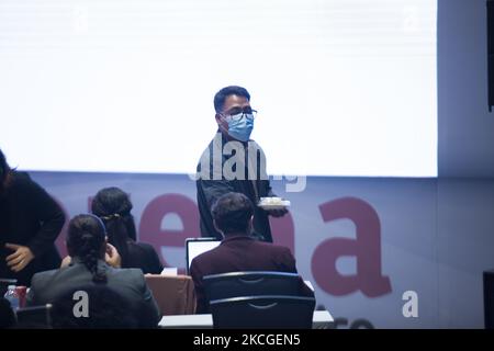 Manuel Vazquez Arellano ''Omar Garcia'' attends the inauguration meeting at the Hilton Alameda Hotel in Mexico City, Mexico, on June 24, 2021. (Photo by Cristian Leyva/NurPhoto) Stock Photo