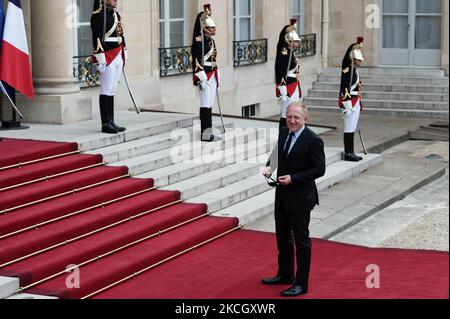 French luxury group Kering CEO François-Henri Pinault arrives for state diner with Italian President Sergio Mattarella and his daughter Laura Mattarella and French President Emmanuel Macron and his wife Brigitte Macron at the Elysee Palace in Paris, on July 5, 2021 (Photo by Daniel Pier/NurPhoto) Stock Photo