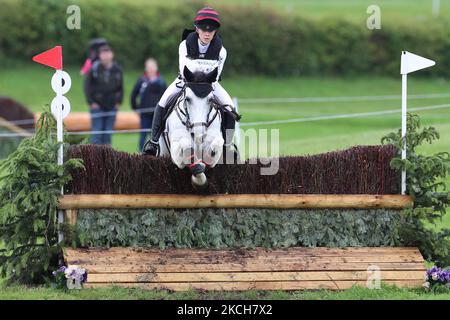 MARLBOROUGH, UK. JULY 10TH. Ruby Dean riding Stonehavens Cloud during PT Section M Cross Country event at the Barbury Castle International Horse Trials, Marlborough, Wiltshire, UK on Saturday 10th July 2021. (Photo by Jon Bromley/MI News/NurPhoto) Stock Photo
