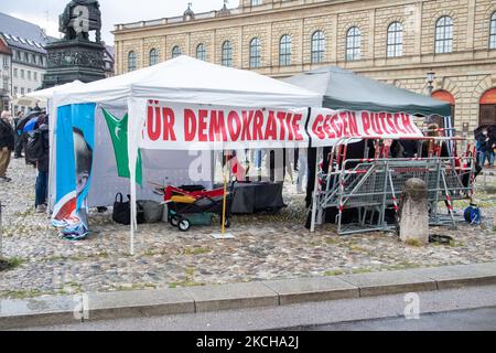 A group of supporters of the AK Parti and the turkish president Recep Tayip Erdogan protested on July 15, 2021 in Munich, Germany. They remembered the victims of the failed coup of 2016 and celebrated it as day of democracy. (Photo by Alexander Pohl/NurPhoto) Stock Photo