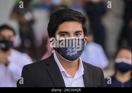 Former Malaysian youth and sport minister Syed Saddiq Abdul Rahman at the Kuala Lumpur court complex after has been charged with corruption scandal regarding to the political fund during his tenure with former Parti Pribumi Bersatu on July 22, 2021. (Photo by Zahim Mohd/NurPhoto) Stock Photo