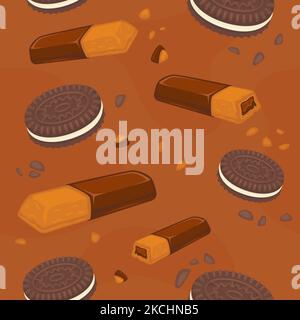 Cookies and biscuits with chocolate and cream Stock Vector