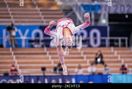 Amelie Morgan of Great Britain during women's Artistic Gymnastics team final at the Olympics at Ariake Gymnastics Centre, Tokyo, Japan on July 27, 2021. (Photo by Ulrik Pedersen/NurPhoto) Stock Photo