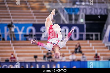 Amelie Morgan of Great Britain during women's Artistic Gymnastics team final at the Olympics at Ariake Gymnastics Centre, Tokyo, Japan on July 27, 2021. (Photo by Ulrik Pedersen/NurPhoto) Stock Photo