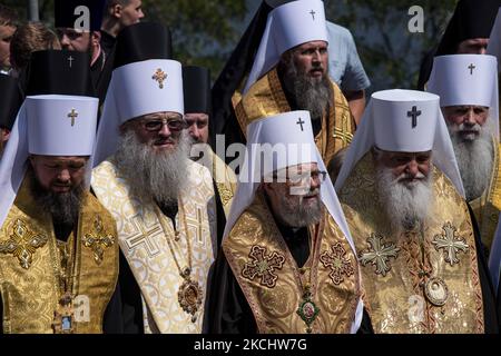 Priests and thousands of people gathered from all over the country to celebrate 1033rd anniversary of baptism of Rus in Kyiv, Ukraine on July 27, 2021. (Photo by Konstantinos Zilos/NurPhoto) Stock Photo