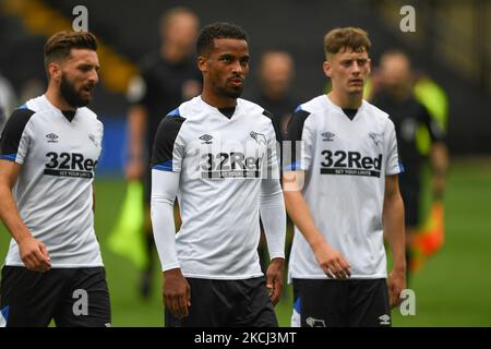 Nathan Byrne of Derby County during the Pre-season Friendly match between Notts County and Derby County at Meadow Lane, Nottingham on Sunday 1st August 2021. (Photo by Jon Hobley/MI News/NurPhoto) Stock Photo