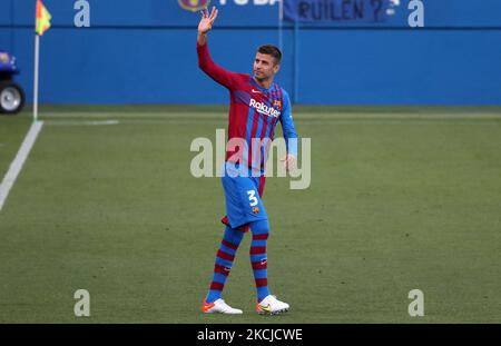 Gerard Pique during the presentation of the FC Barcelona squad for the 2021-22 season, on 08th August 2021, in Barcelona, Spain. (Photo by Joan Valls/Urbanandsport/NurPhoto) Stock Photo