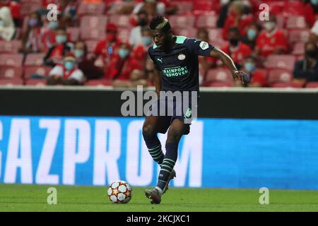 Ibrahim Sangare of PSV Eindhoven in action during the UEFA Champions League play-off first leg football match between SL Benfica and PSV Eindhoven at the Luz stadium in Lisbon, Portugal on August 18, 2021. (Photo by Pedro FiÃºza/NurPhoto) Stock Photo