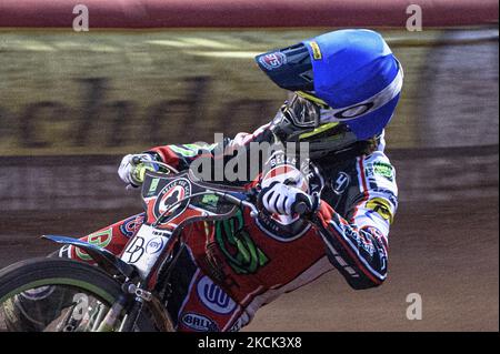 Charles Wright in action during the SGB Premiership match between Belle Vue Aces and King's Lynn Stars at the National Speedway Stadium, Manchester, UK on 23rd August 2021. (Photo by Ian Charle/MI News/NurPhoto) Stock Photo