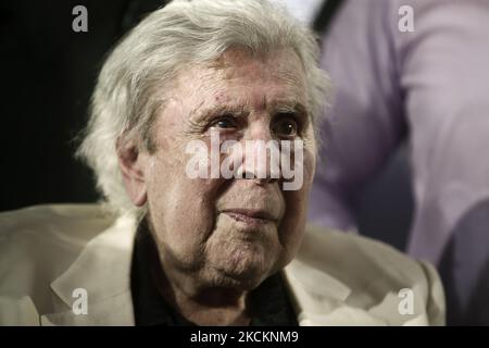 File photo of Greek composer Mikis Theodorakis, taken on June 24, 2019 at Panathenaic Stadium in Athens during a music concert in his honor. Mikis Theodorakis died today on September 2, 2021 aged 96 (Photo by Panayotis Tzamaros/NurPhoto) Stock Photo