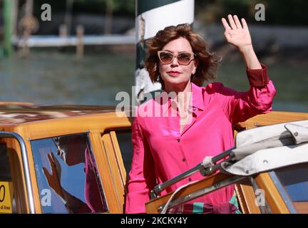 Sabrina Guzzanti arrives at the 78th Venice International Film Festival on September 5, 2021 in Venice, Italy. (Photo by Matteo Chinellato/NurPhoto) Stock Photo